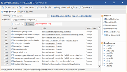 Sky Email Extractor