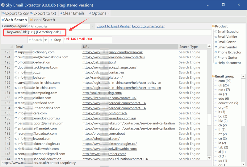 email extractor online from website step2