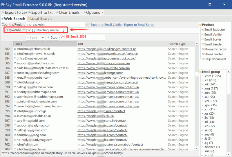 email harvester step2