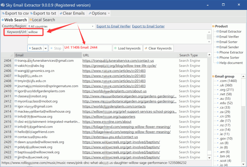 email scraping step2
