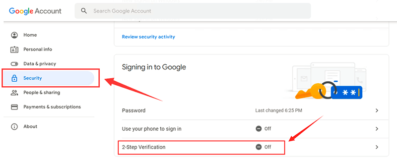 How to get gmail app password step1