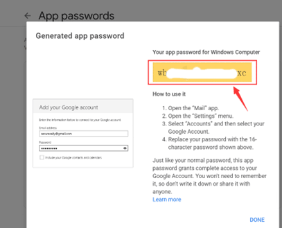 How to get gmail app password step7