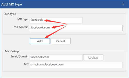 How to add MX type on sky email sorter step3